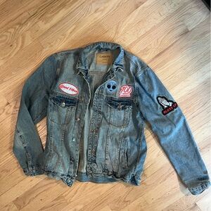 Carbon Blue Jean Jacket with Patches